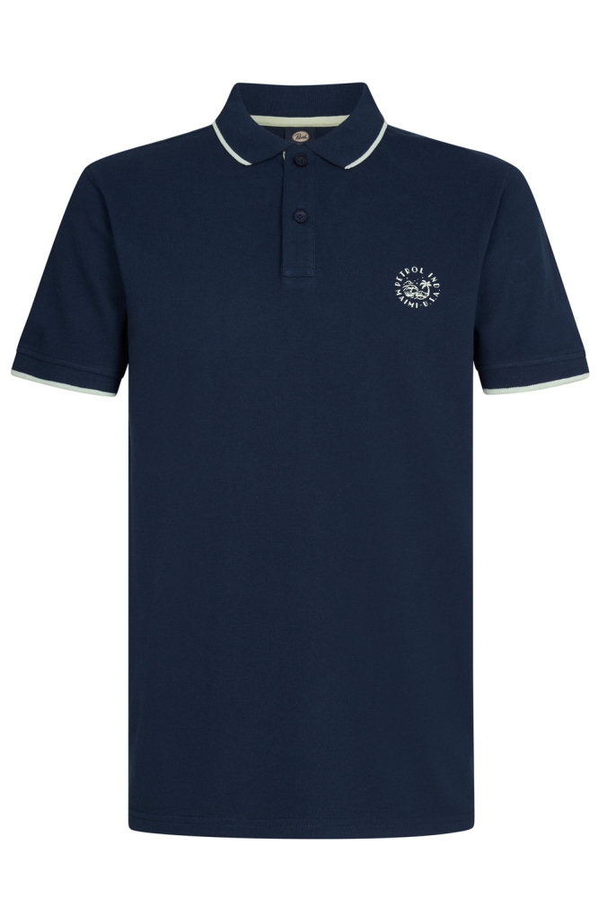 POLO MET RIBKRAAG M 1050 POL107 5178 Navy Blue